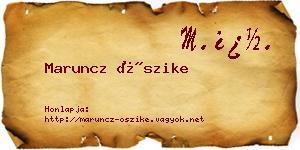Maruncz Őszike névjegykártya